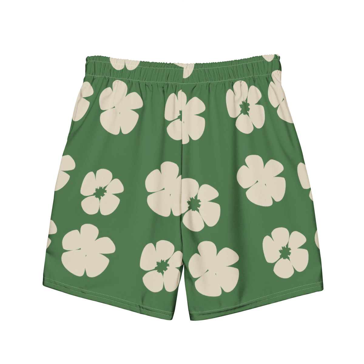 Swim &amp; Leisure Shorts, Hibiscus Flowers, forest/creme