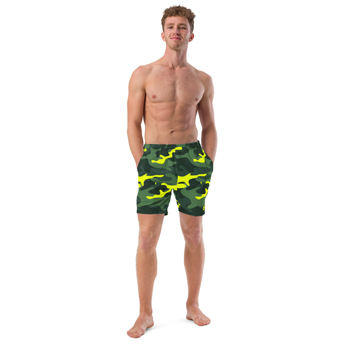 Swim &amp; Leisure Shorts, Camo-Splash, green/neon-yellow