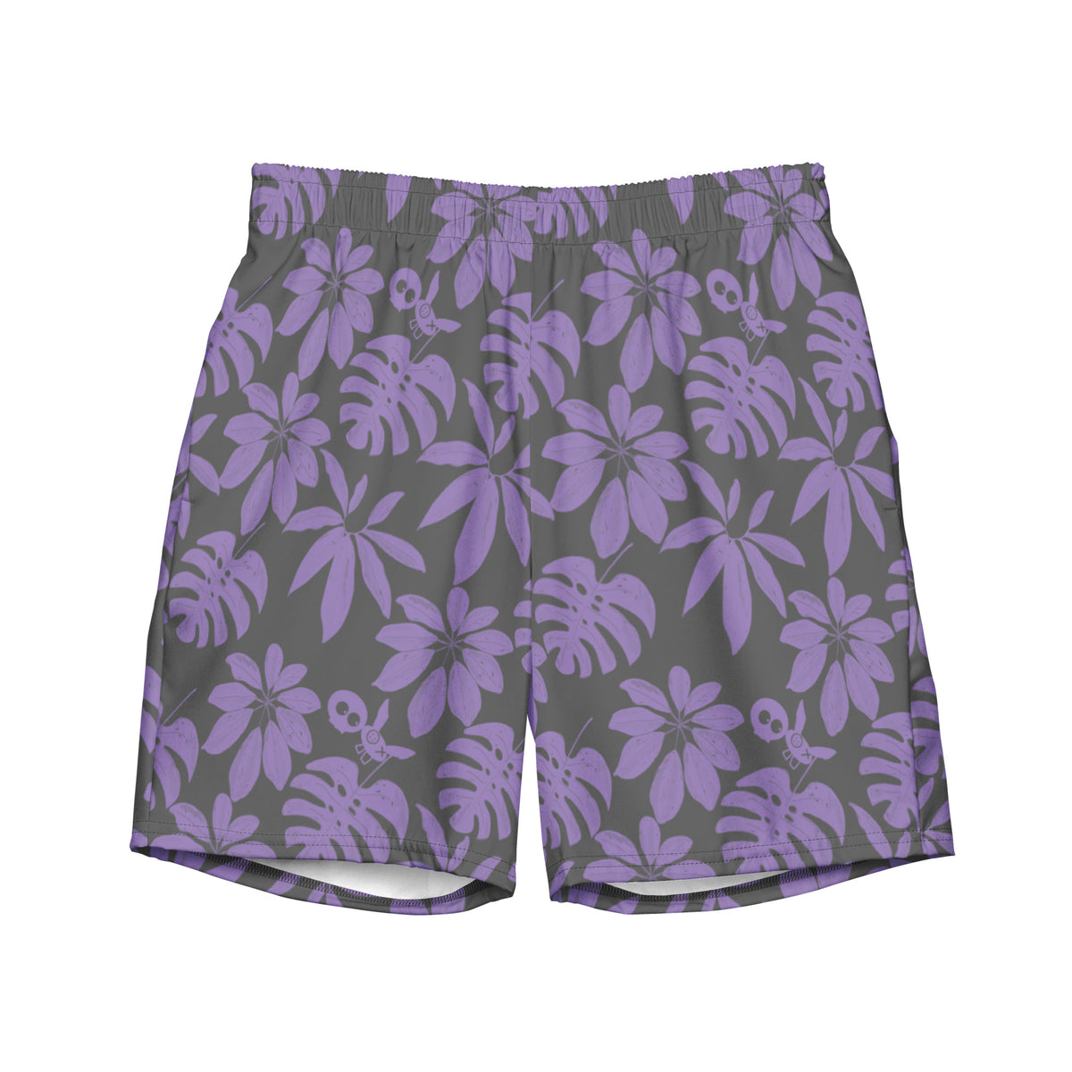 Swim &amp; Leisure Shorts, Jungle Leaves, anthracite/purple