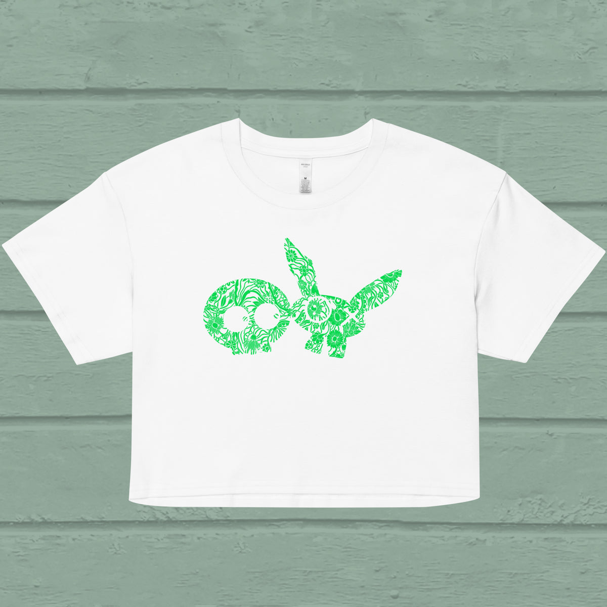 Classic Floral Crop Top, green/white