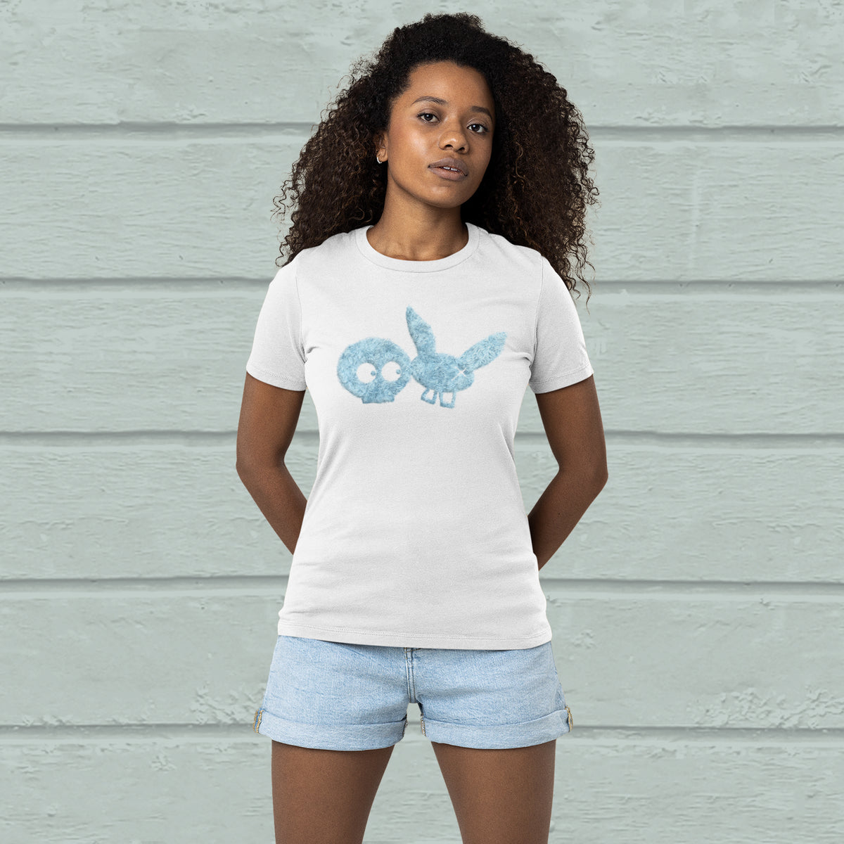 Blue Fur Print TEE