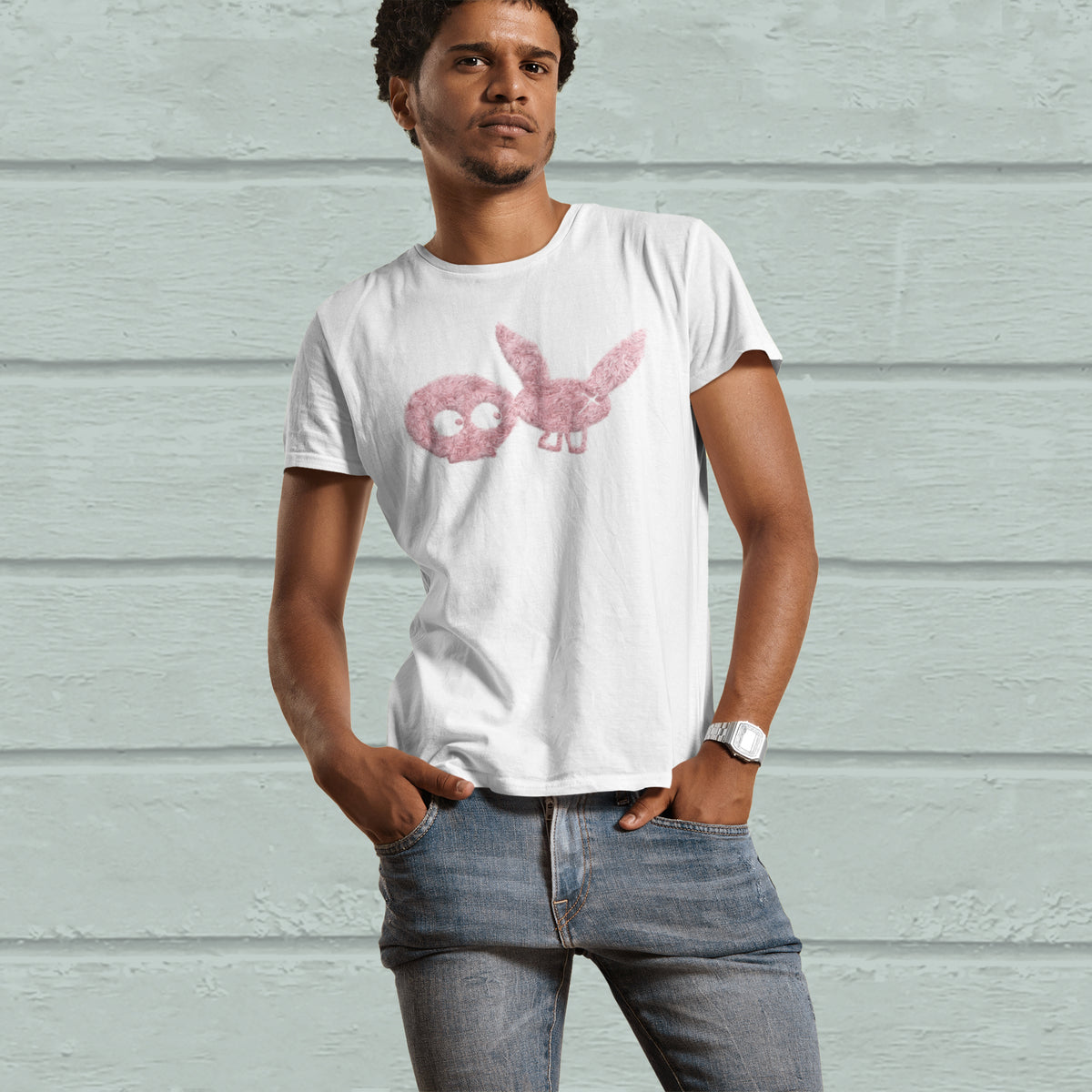 Dusky Pink Fur Print TEE