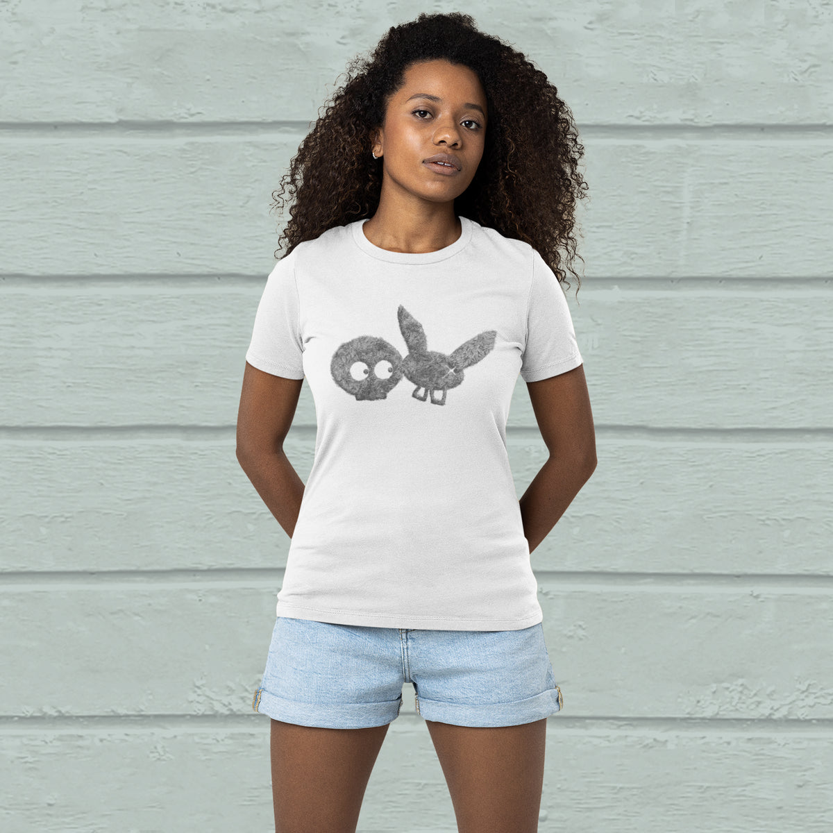 Grey Fur Print TEE