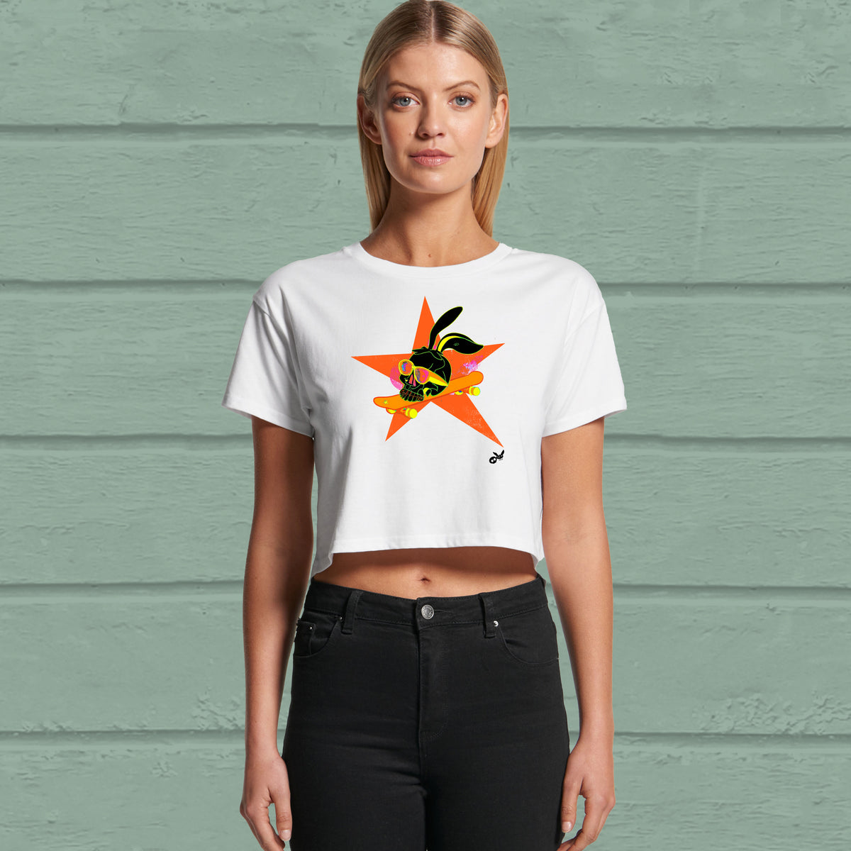 Skater Star Crop Top, orange