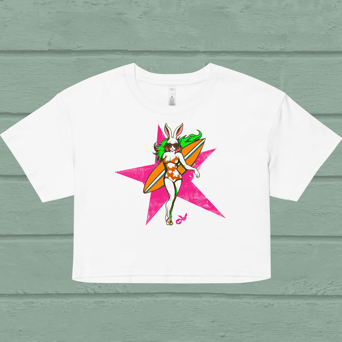 Surf Starlet Crop Top, white
