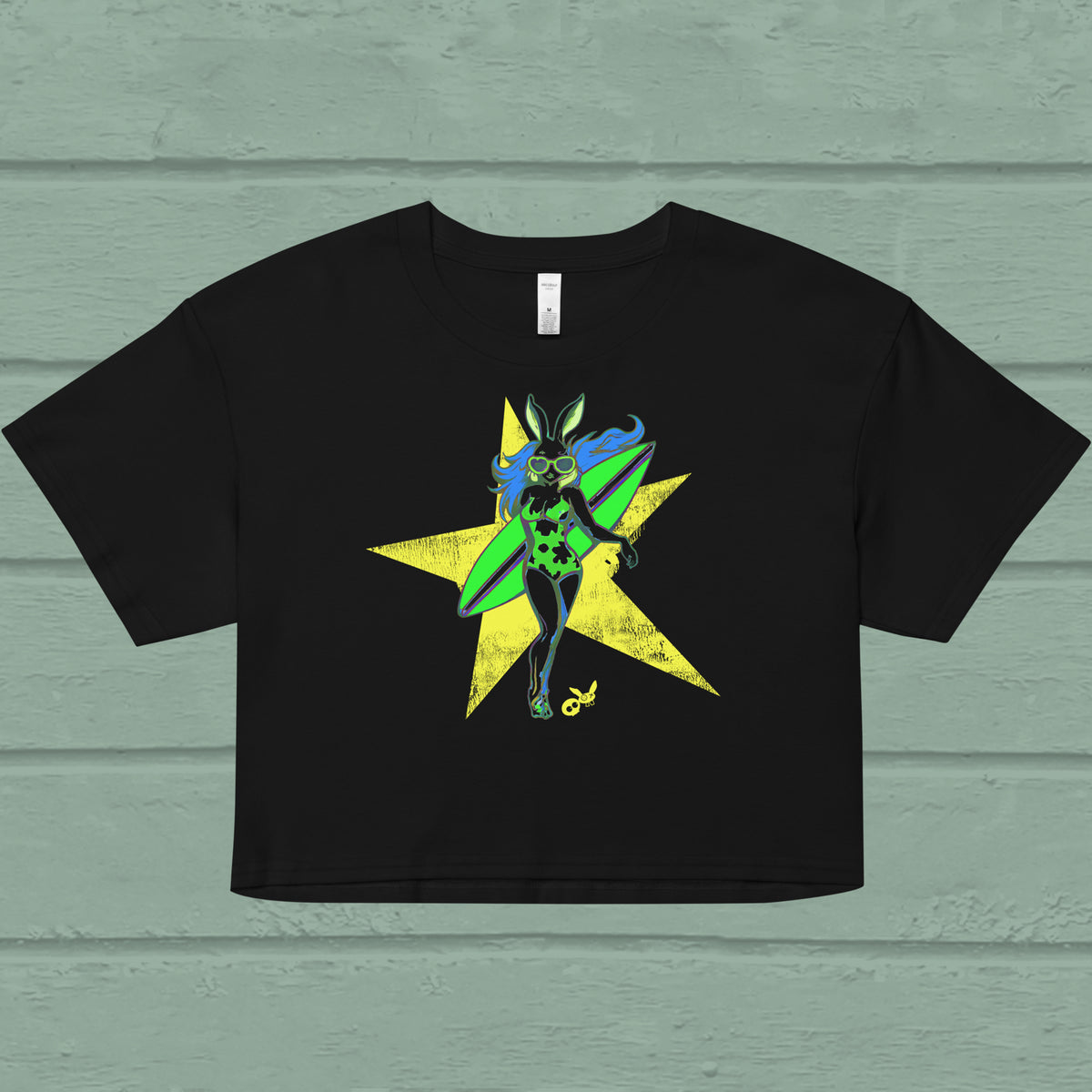 Surf Starlet Crop Top, black