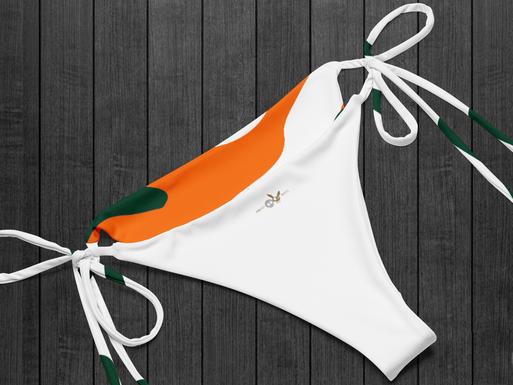 Camo-Splash String Bikini, White/Orange/Light Green/Forest - morbid mates