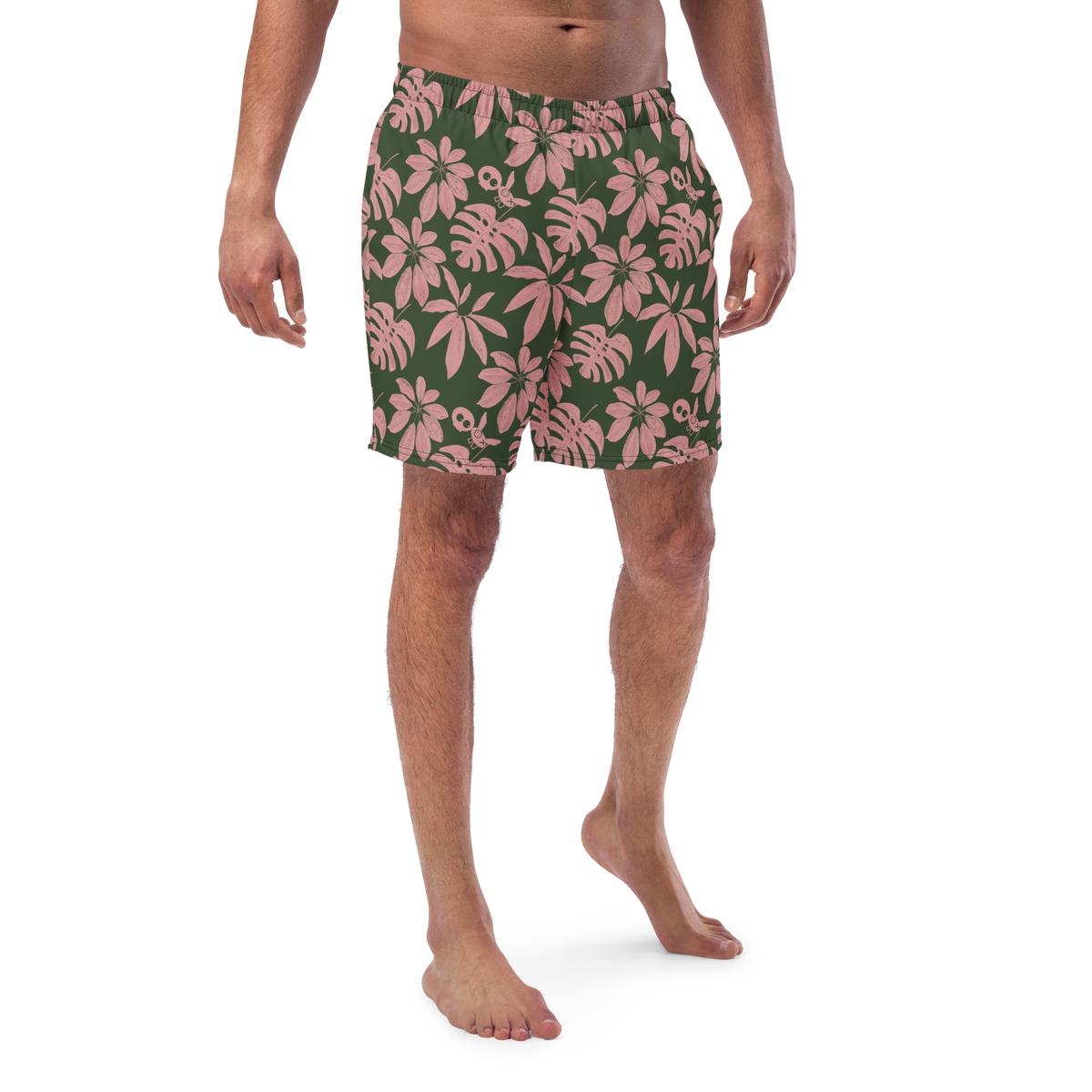 Swim &amp; Leisure Shorts, Jungle Leaves, olive/pink