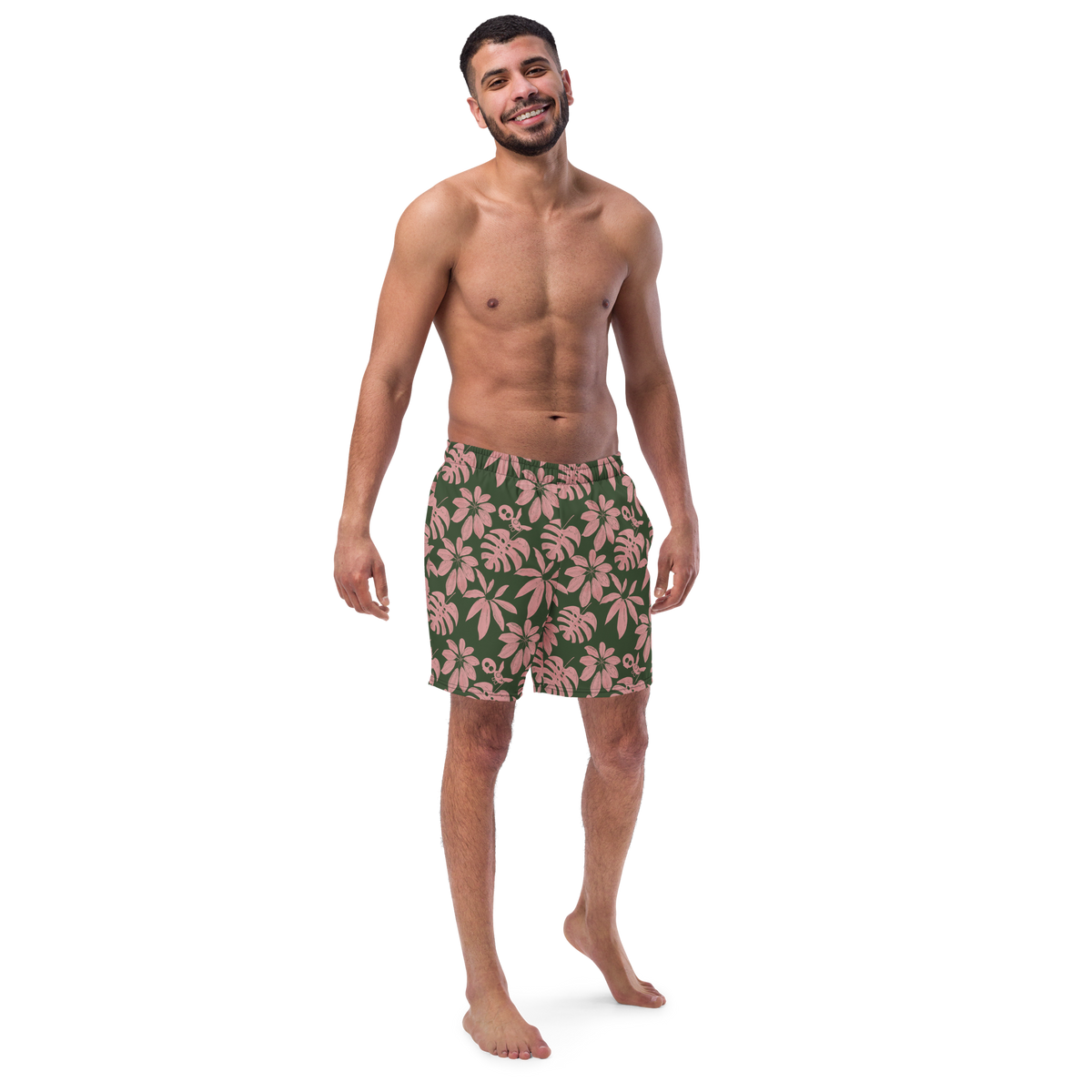 Swim &amp; Leisure Shorts, Jungle Leaves, olive/pink