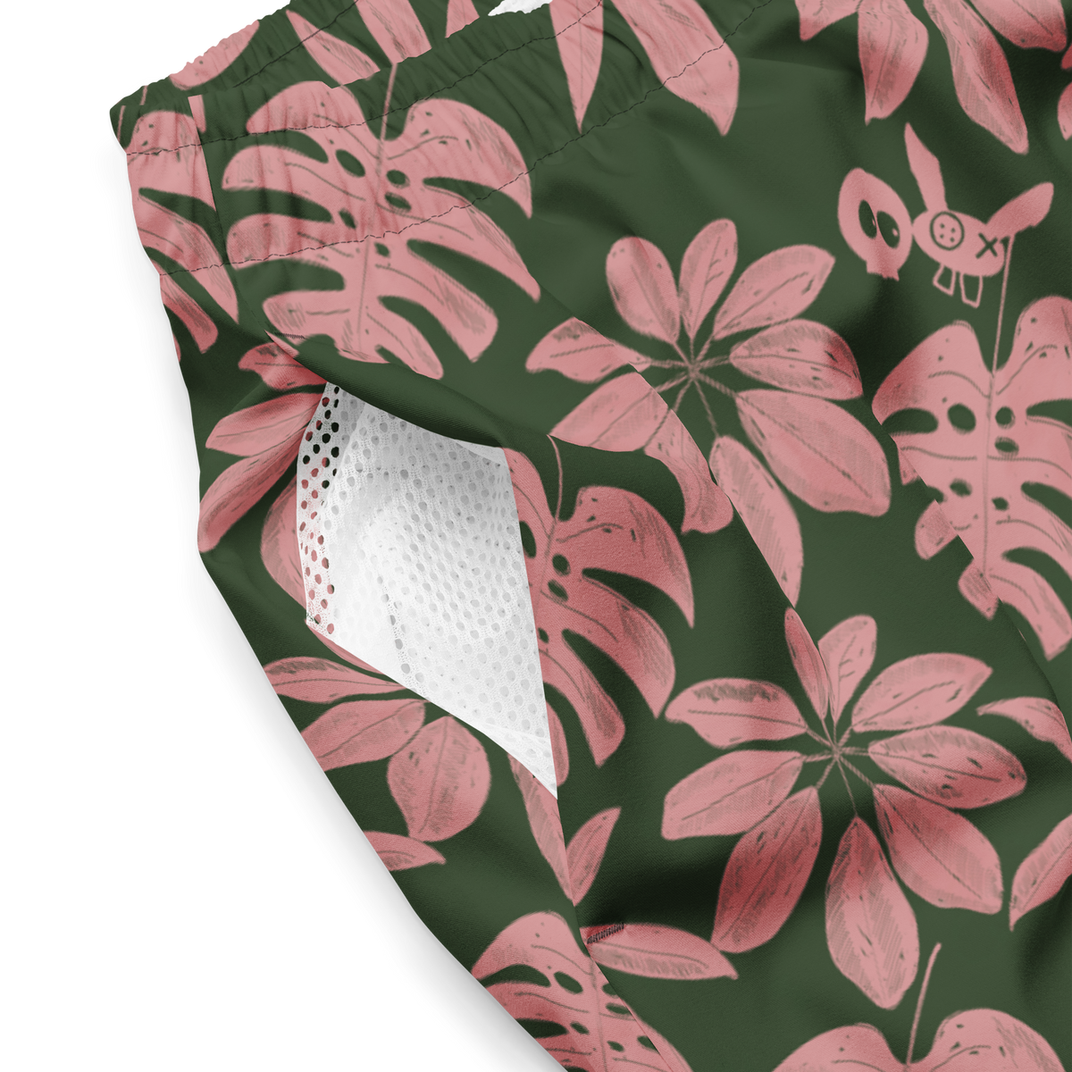Swim &amp; Leisure Shorts, Jungle Leaves, olive/pink