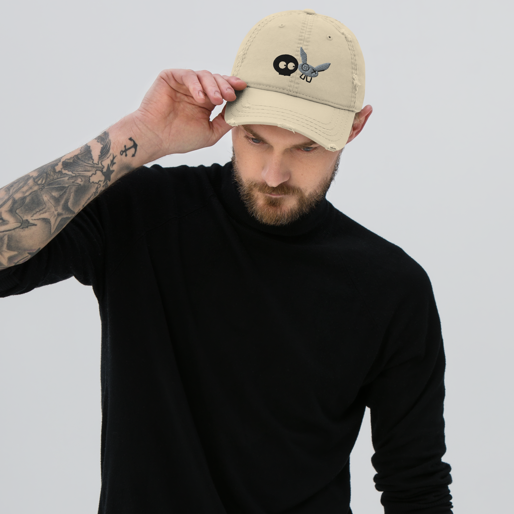 - Distressed morbid Cap mm/Otto Creme mates