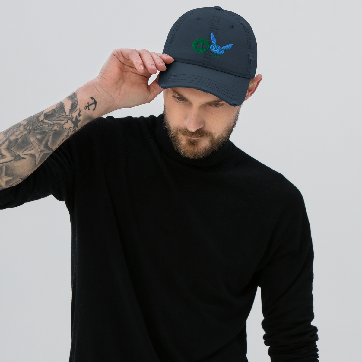 Blue Distressed mm/Otto Cap