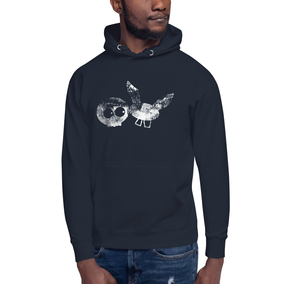 Navy Blue Super Soft mm Stamp Hoodie