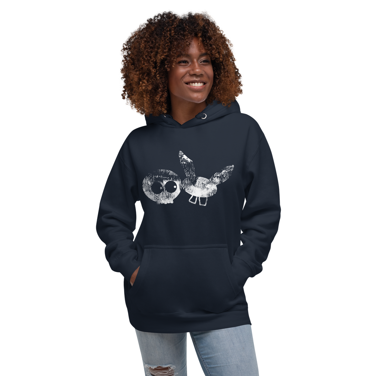 Navy Blue Super Soft mm Stamp Hoodie