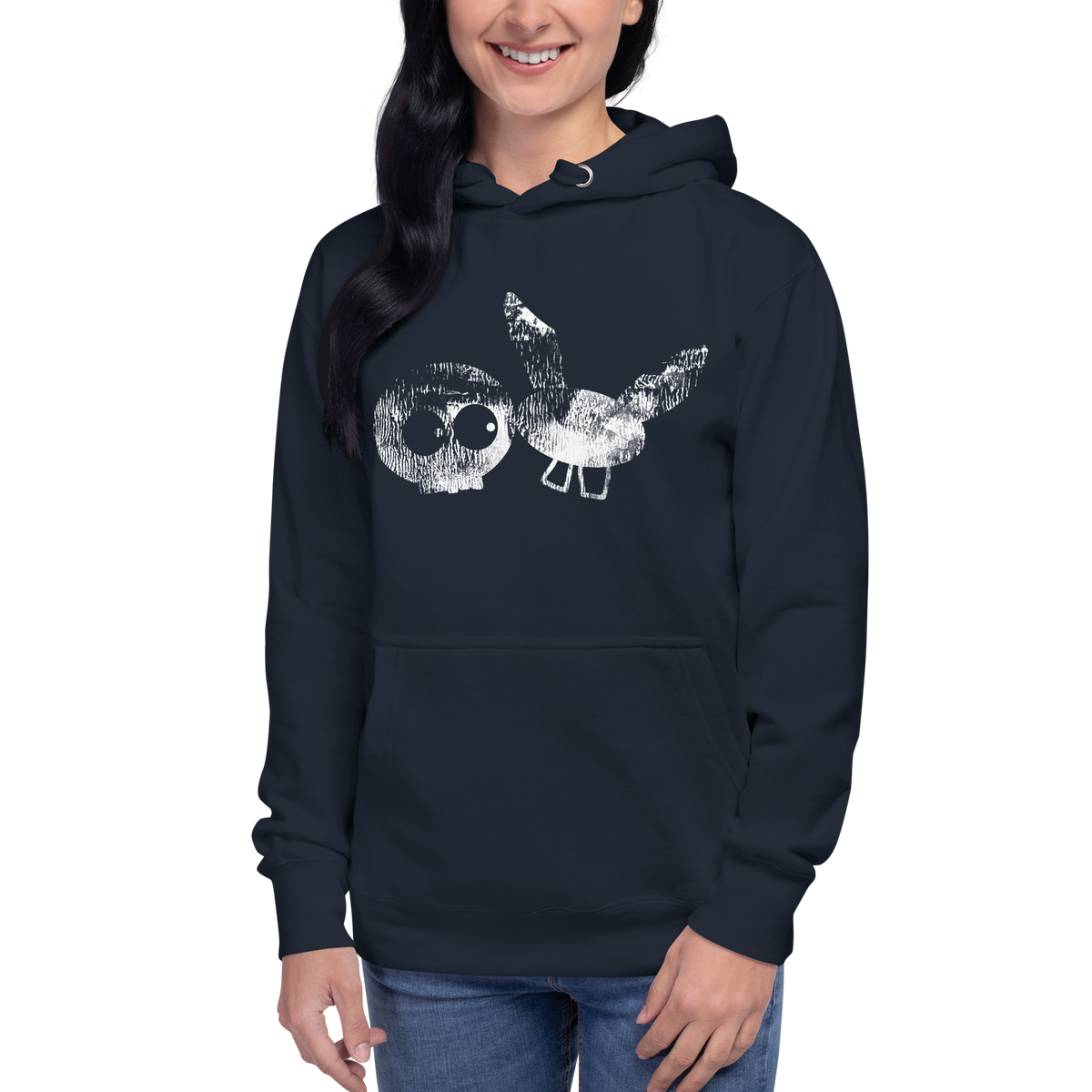 Navy Blue Super Soft mm Stamp Hoodie