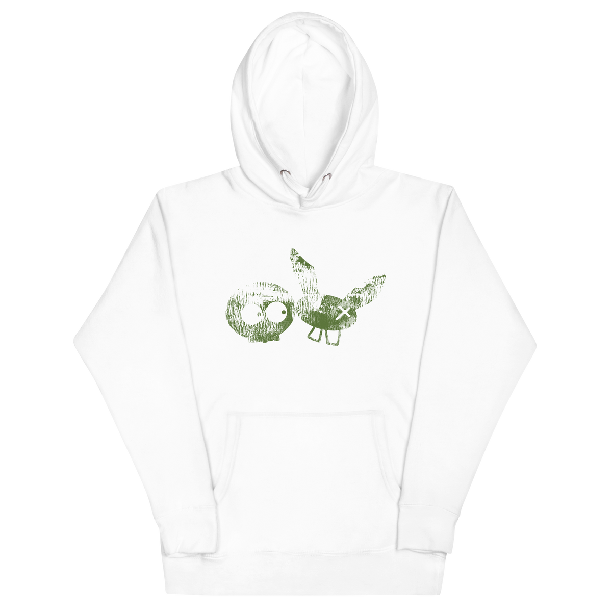 White/Olive Super Soft mm Hoodie