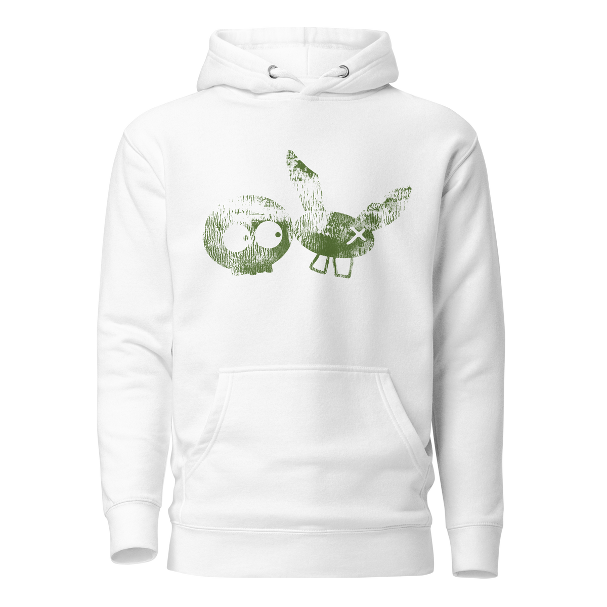 White/Olive Super Soft mm Hoodie